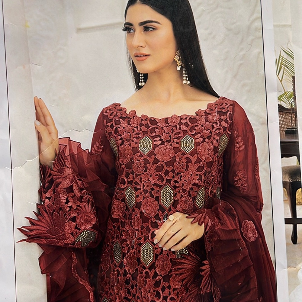 Stunning red sequin shalwar